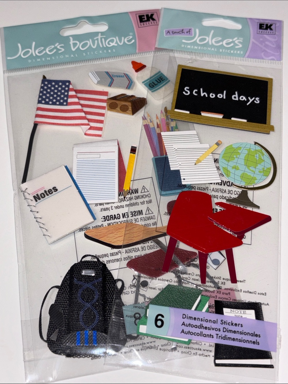 Jolee's Boutique School Days Dimensional Stickers - Colorful Classroom Icons